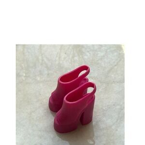 Barbie Pink Platform‎ Chunky Heel Slingback Sandals Sexy platform disco Shoes